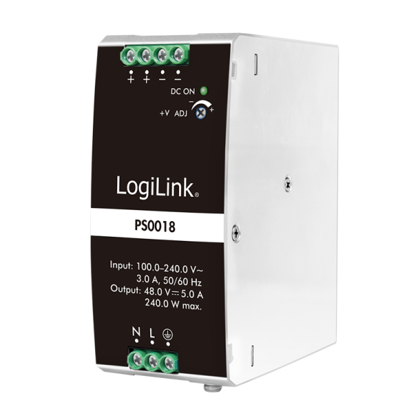 LogiLink DIN Rail Power Supply 240 W / 48 V