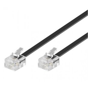 Telefonkabel - RJ11 - 2 meter - sort
