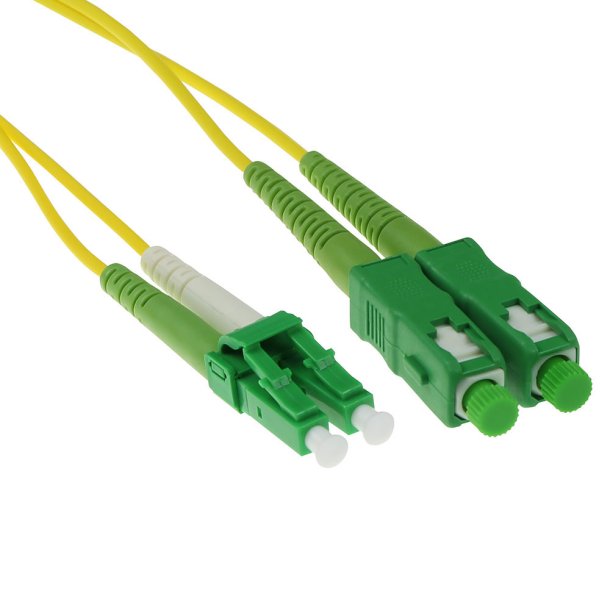 ACT 1 meter LSZH Singlemode 9/125 OS2 fiber patch cable duplex with LC/APC8 and SC/APC8 connectors