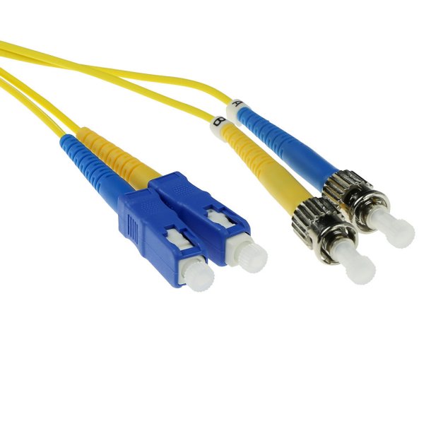 ACT 1 meter LSZH Singlemode 9/125 OS2 fiber patch cable duplex with SC and ST connectors