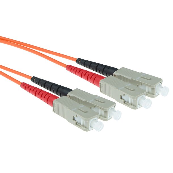 ACT 0.5 meter LSZH Multimode 62.5/125 OM1 fiber patch cable duplex with SC connectors