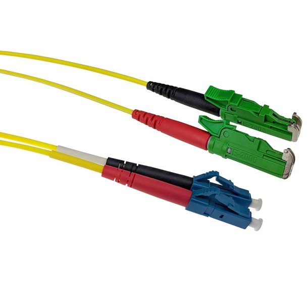 ACT 1 meter LSZH Singlemode 9/125 OS2 fiber patch cable duplex with E2000/APC and LC/UPC connectors