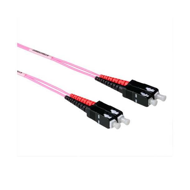 ACT 2 meter LSZH Multimode 50/125 OM4 fiber patch cable duplex with SC connectors