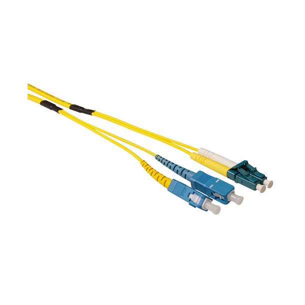 ACT 10 meter Singlemode 9/125 OS2 duplex ruggedized fiber cable with LC en SC connectors