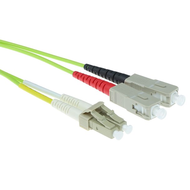 ACT 0.5 meter LSZH Multimode 50/125 OM5 fiber patch cable duplex with LC and  SC connectors