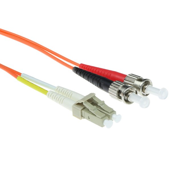 ACT 1 meter LSZH Multimode 62.5/125 OM1 fiber patch cable duplex with LC and ST connectors