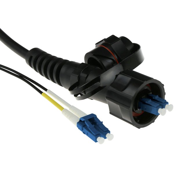 ACT 20 meter singlemode 9/125 OS2 duplex fiber patch cable with LC and IP67 LC connectors