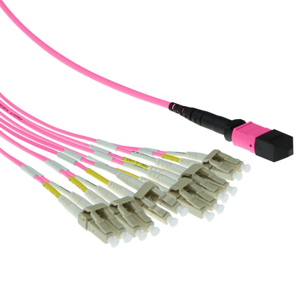 ACT 1 meter Multimode 50/125 OM4 fanout patchcable 1 X MTP female - 6 X LC duplex 12 fibers