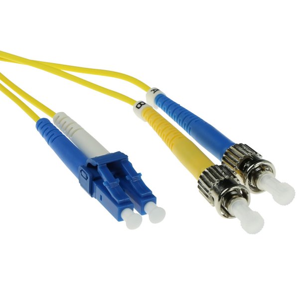 ACT 1 meter LSZH Singlemode 9/125 OS2 fiber patch cable duplex with LC and ST connectors