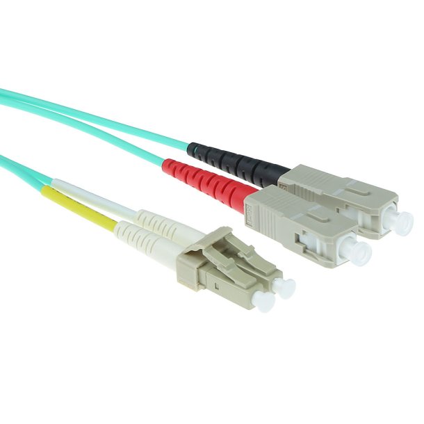 ACT 0.5 meter LSZH Multimode 50/125 OM3 fiber patch cable duplex with LC and SC connectors