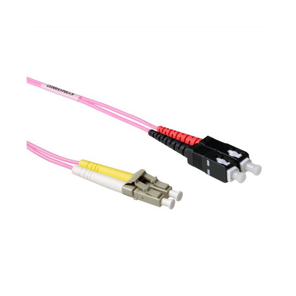 ACT 7 meter LSZH Multimode 50/125 OM4 fiber patch cable duplex with LC and  SC connectors