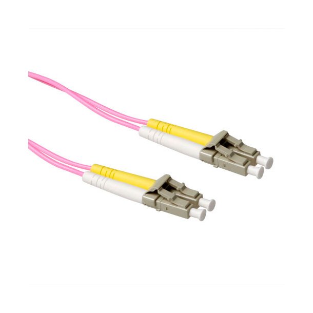 ACT 1 meter LSZH Multimode 50/125 OM4 fiber patch cable duplex with LC connectors