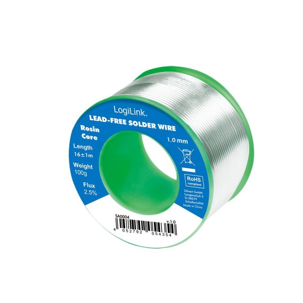 Logilink Solder wire  1 mm (lead free), 0,7% copper, 100g reel