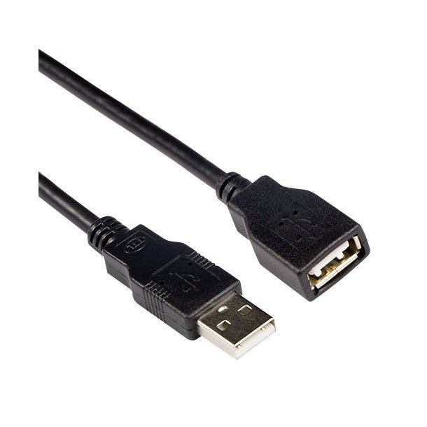 ACT USB 2.0 A male - USB A female black  3,00 m