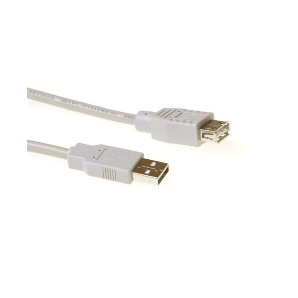 ACT USB 2.0 A male - USB A female ivory  0,50 m