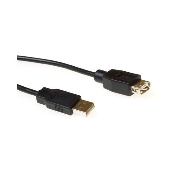 ACT USB 2.0 A male - USB A female black  0,50 m