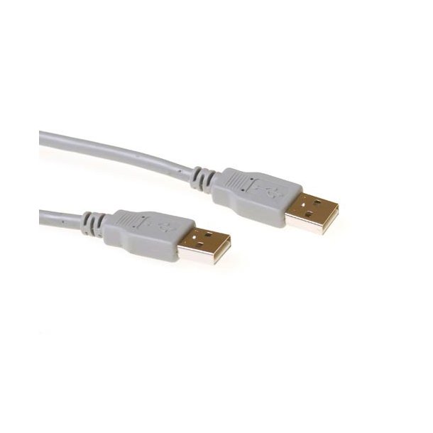 ACT USB 2.0 A male - USB A male ivory  2,00 m