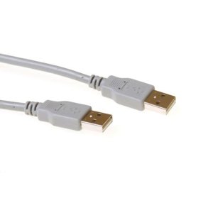 ACT USB 2.0 A male - USB A male ivory  3,00 m