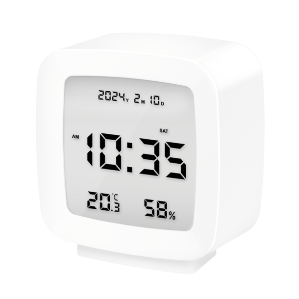 LogiLink Digital alarm clock, temperature, humidity, snooze function, white