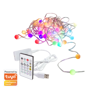 LogiLink Wi-Fi smart RGB string lights with remote control, Tuya compatible, 3 m