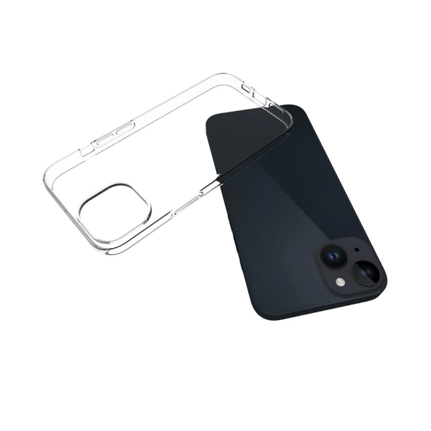 Transparent bagcover til iPhone 15