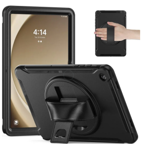 Samsung Galaxy Tab A9+ (Plus) Hndvrker Bagside Cover m. Hndholder & Kickstand - Sort