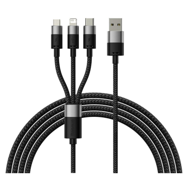 Baseus Cable 3in1 USB cable Baseus StarSpeed Series, USB-C + Micro + Lightning 3,5A, 1.2m