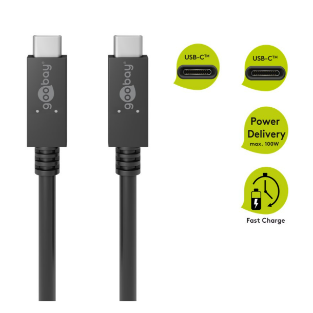 Goobay USB-C 3.2 PD Charging and Sync Cable 100 W - 0,5 m