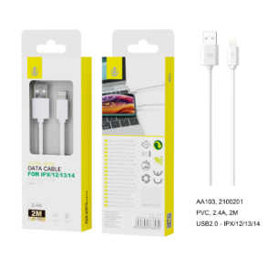 OnePlus kabel til iPhone 5/6 2 Amp - Hvid - 2 M