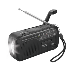 Dynamo hand crank radio with Solar panel and flashlight