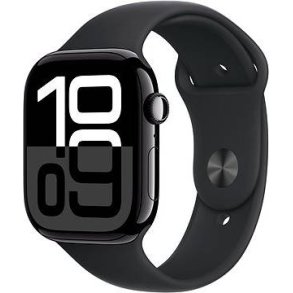 Apple Watch Series 10 GPS 42 mm pianosort alum, sort sportsrem - S/M