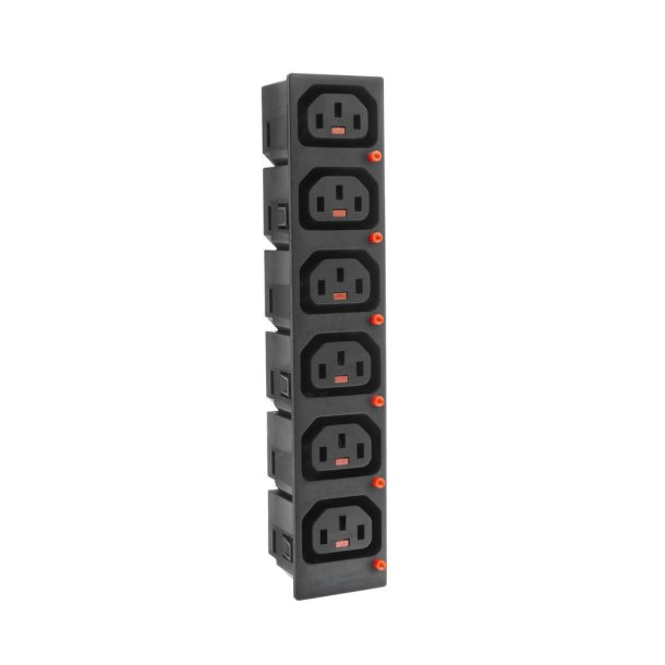 ACT C13 IEC Lock Net Entree (6x outlet) - black, PA135015BK6