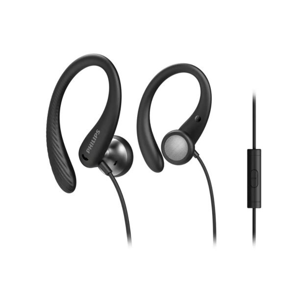 Philips In-ear-sportshovedtelefoner med mikrofon - sort