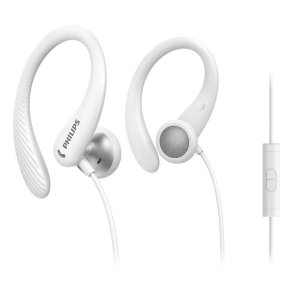 Philips In-ear-sportshovedtelefoner med mikrofon - Hvid