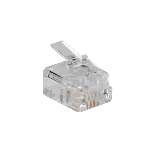 ACT RJ11 (6P/4C) modulaire connector for round cable with stranded conductors