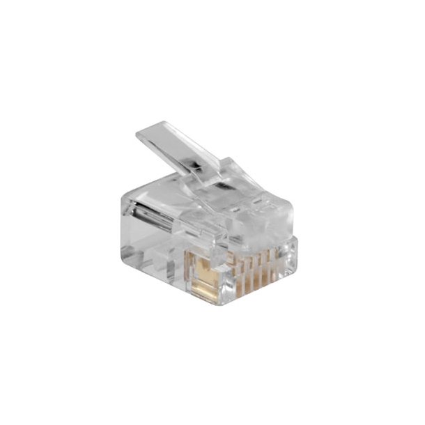 ACT RJ12 (6P/6C) modulaire connector for round cable with solid conductors