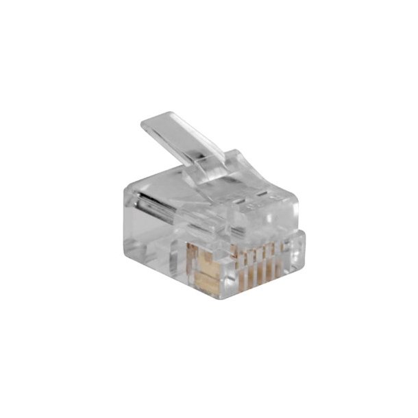 ACT RJ12 (6P/6C) modulaire connector for round cable with stranded conductors