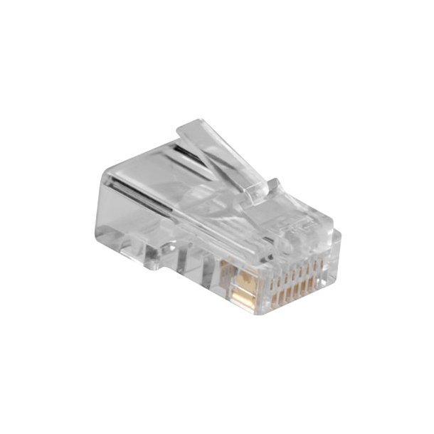 ACT RJ45 (8P/8C) modulaire connector for round cable with solid conductors