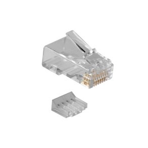 ACT RJ45 (8P/8C) CAT5E modulaire connector for round cable with solid or standed conductors