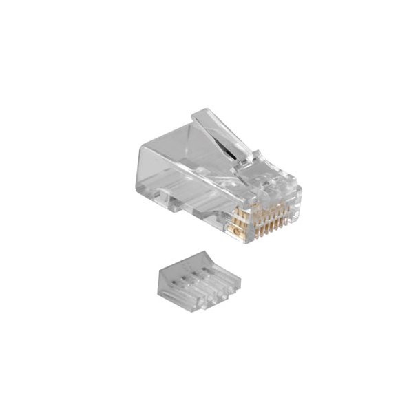 ACT RJ45 (8P/8C) CAT5E modulaire connector for round cable with solid or standed conductors