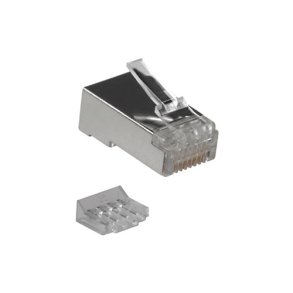 ACT RJ45 (8P/8C) CAT5E shielded modulaire connector for round cable with solid or standed conductors