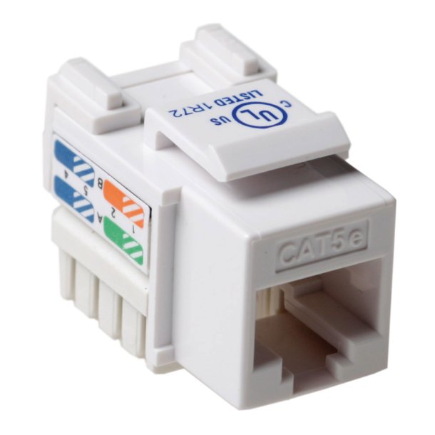 ACT Keystone Jack CAT5E unshielded down white