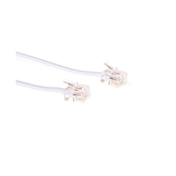 ACT White 0.5 meter flat telephone cable with RJ11 connectors