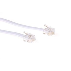 ACT White 2 meter flat telephone cable with RJ12 connectors
