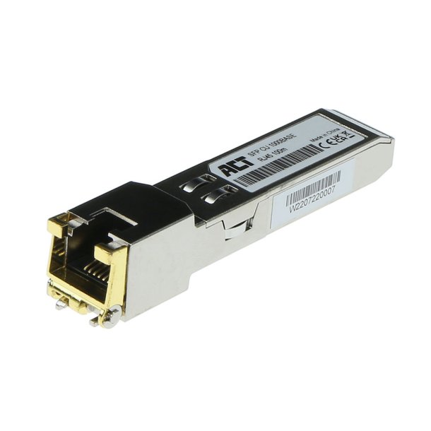 ACT SFP 1000Base copper RJ45 transceiver coded for HP / HPE / Aruba / Procurve / H3C (J8177A/J8177B/J8177C/J8177D)