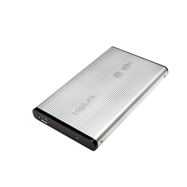 LogiLink® External HardDisk enclosure 2,5 Inch, S-ATA, USB 3.0 Alu, Silver