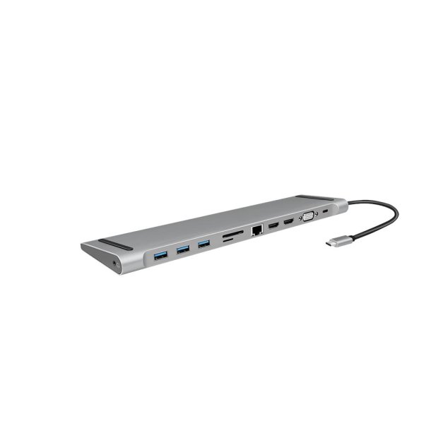 LOGILINK USB 3.2 docking station USB-C 11 port Silver