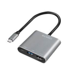 USB 3.2 Gen1 Type-C adapter, C/M to HDMI, 2x USB, 4K, PD, alu, 0.15 m