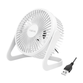 USB desk fan, 15.24 cm, 40 dB, white