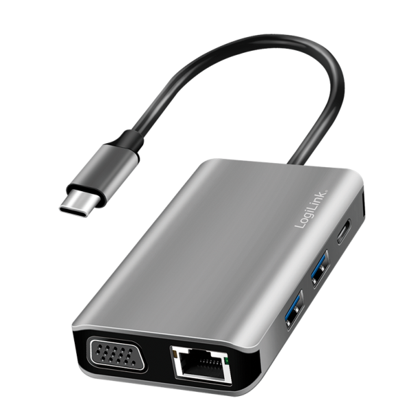 USB 3.2 Gen 1 docking station, USB-C, 7 ports, PD, anthracite